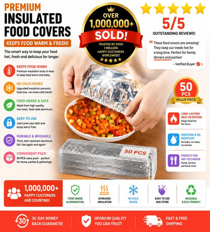 Aluminum Foil Food Insulation Cover – Keep Dishes Hot & Fresh